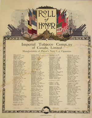 Roll of Honour Imperial Tobacco Company 1919